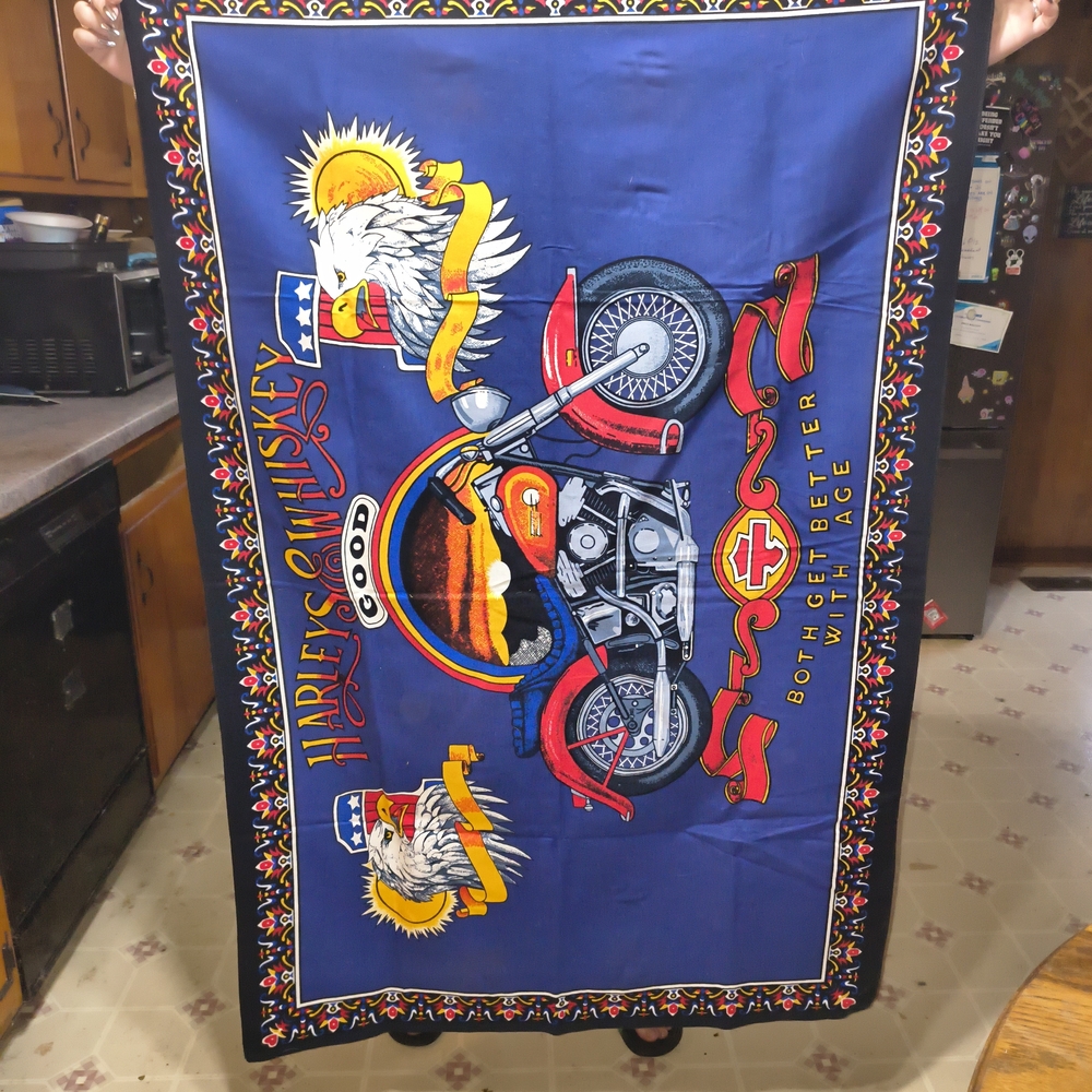 Blue Harley Davidson Motorcycle Tapestry